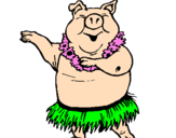 Desenho Porco havaiano pintado por CAMILA