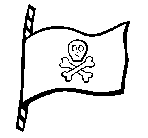 Desenho Bandeira  pintado por caveira