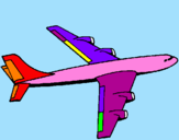 Desenho Avião pintado por Nandinha Boga