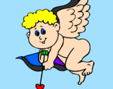 Desenho Cupido pintado por ana luiza