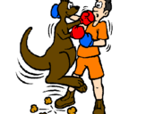 Desenho Canguro boxeador pintado por gustavo  henrique