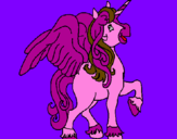 Desenho Unicórnio com asas pintado por cavalo madeixa