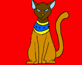 Desenho Egípcio gato pintado por nathan