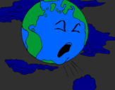 Desenho Terra doente pintado por michele