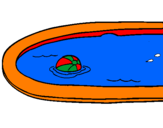 Desenho Bola na piscina pintado por jj