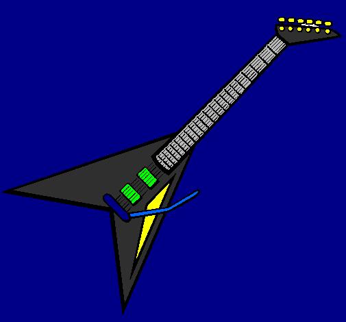 Desenho Guitarra elétrica II pintado por rock  bones