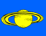 Desenho Saturno pintado por arthur de lima