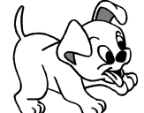 Desenho Cachorro pintado por poo