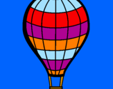 Desenho Balão de ar quente pintado por objetos de voar