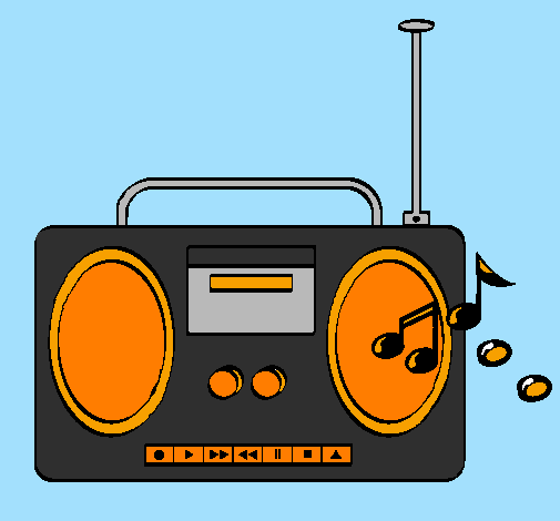 Desenho Radio cassette 2 pintado por ppççç~;