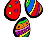 Desenho Ovos de páscoa IV pintado por ovos coloridos 1