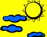 Desenho Sol e nuvens 2 pintado por ana