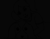 Desenho Menina a abraçar o seu cão pintado por lr