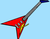 Desenho Guitarra elétrica II pintado por  rock in roll
