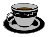 Desenho Taça de café pintado por Café