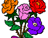 Desenho Ramo de rosas pintado por she