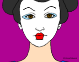 Desenho Cara de geisha pintado por Bia A.