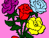 Desenho Ramo de rosas pintado por Bruna Carolina