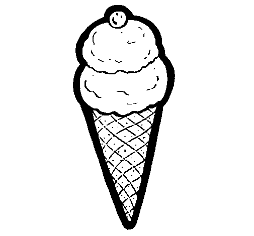 Desenho Cone de gelado pintado por talita