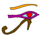Desenho Olho de hórus pintado por beatriz irene silva
