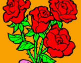 Desenho Ramo de rosas pintado por valeria
