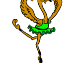 Desenho Avestruz em ballet pintado por vani
