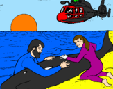 Desenho Resgate baleia pintado por Luara