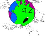Desenho Terra doente pintado por rita
