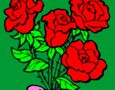 Desenho Ramo de rosas pintado por talita