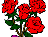 Desenho Ramo de rosas pintado por samara