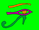 Desenho Olho de hórus pintado por alfa