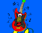 Desenho Guitarra pintado por caca