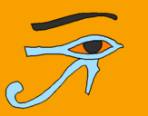 Desenho Olho de hórus pintado por giovana pavanetti