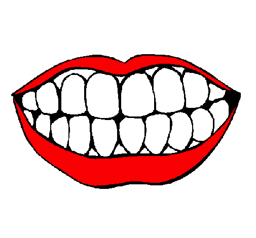Desenho Boca e dentes pintado por labios