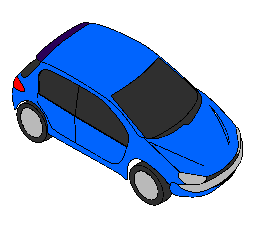 Desenho Carro visto de acima pintado por Peugeot 206