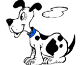 Desenho Cão sentado pintado por keila