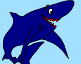 Desenho Tiburão alegre pintado por drago ball z