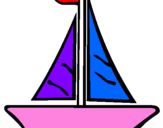 Desenho Barco veleiro pintado por BRUNA