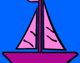 Desenho Barco veleiro pintado por Ana Clara