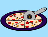 Desenho Pizza pintado por isabelle cristina