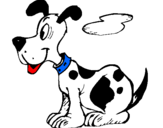 Desenho Cão sentado pintado por keila