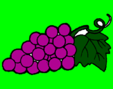 Desenho Uvas pintado por fruta