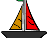 Desenho Barco veleiro pintado por fernanda