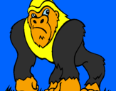 Desenho Gorila pintado por sac