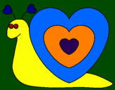Desenho Caracol coração  pintado por caracol julia