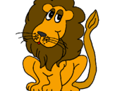 Desenho Leão pintado por leao
