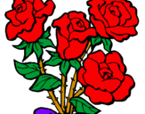 Desenho Ramo de rosas pintado por bruna