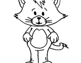 Desenho Gato com franja pintado por iza