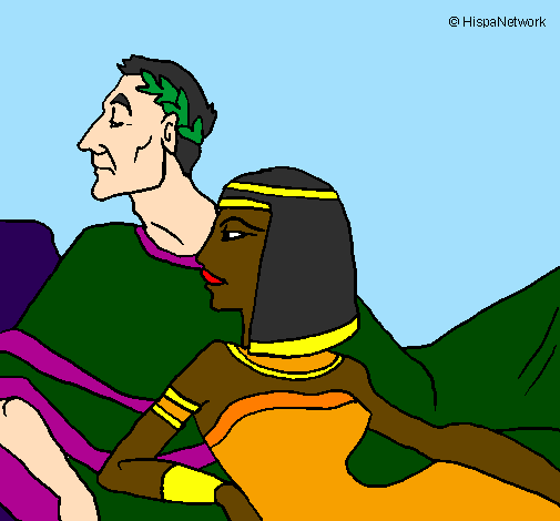 Desenho César e Cleopatra pintado por pity