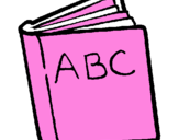 Desenho Dicionário pintado por livro rosa 